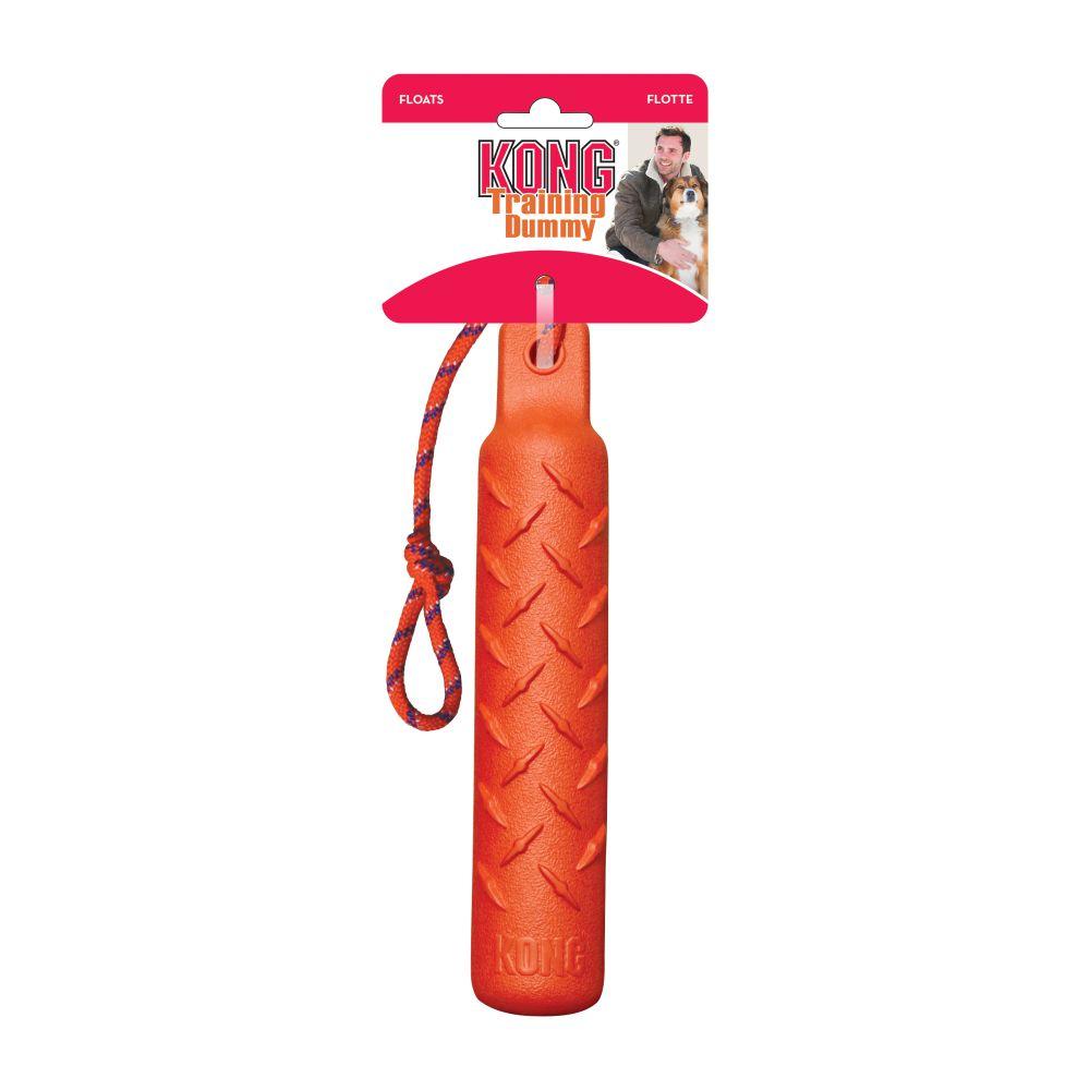 Dog deals dummy toy